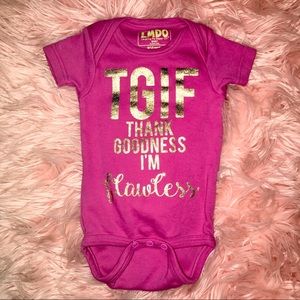 Hot Pink & Gold Metallic Graphic Bodysuit